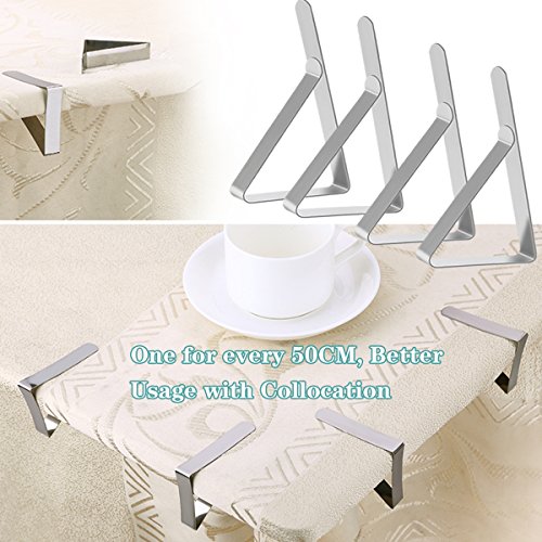 Foloda Stainless Steel Tablecloth Clips, Table Cloth Clamps Holder, Silver, 30 Pack - Thumbnail 3