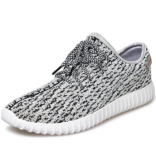 JACKSHIBO Men Women Unisex Couple Casual Fashion Sneakers Breathable Athletic Sports Shoes,White,Men 11(M)US 46EU