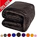 Shilucheng Luxury Fleece Blanket Super Soft and Warm Fuzzy Plush Lightweight King Couch Bed Blankets - Coffee