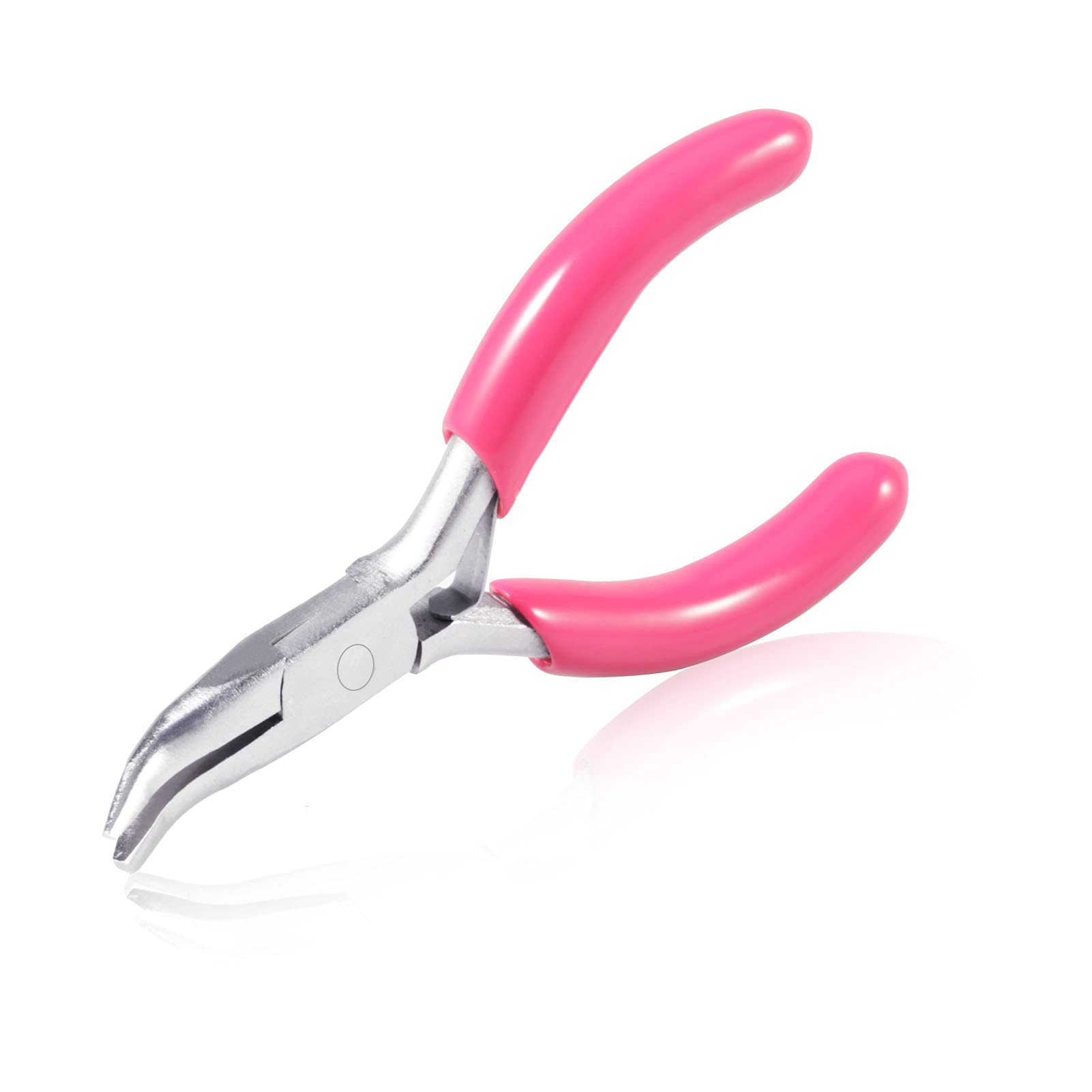 SPEEDWOX Mini Bent Nose Pliers, 3" Chain Nose With Pink PVC Handle for Beading Jewelry Making Wire Wrapping DIY Craft Hobby Supplies