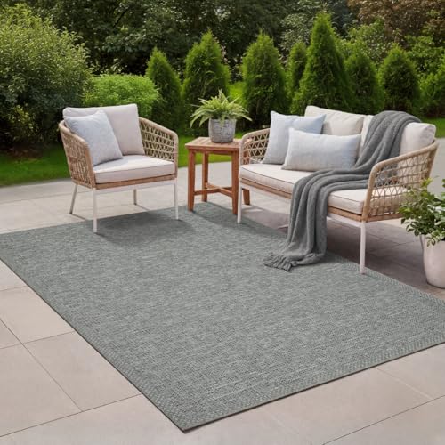 the carpet Calgary - Outdoor Teppich Wetterfest für Balkon & Terrasse, Robuster Flachgewebe Teppich für Garten, Pflegeleicht In- & Outdoor, Boho Vinta