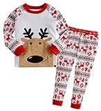 Baby Boy Girls Kids Xmas Reindeer Pyjamas Sleepwear Nightwear Pajamas Set (7-8 Years)