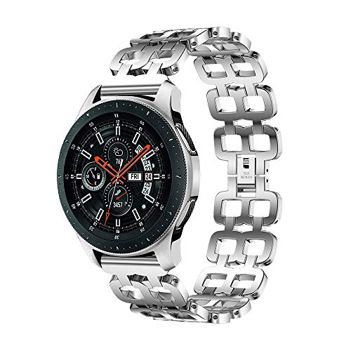 CSSD Newest Fashion Luxury Delicate Stainless Steel Wristbands Straps for Samsung Galaxy Watch 46mm (Silver)