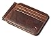 Men's Leather Slim Spring Money Clip Wallet Front Pocket Credit Card Case Holder (Dark brown)