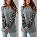 XUANOU Womens Long Sleeve Printing Casual Loose Blouse (Large)