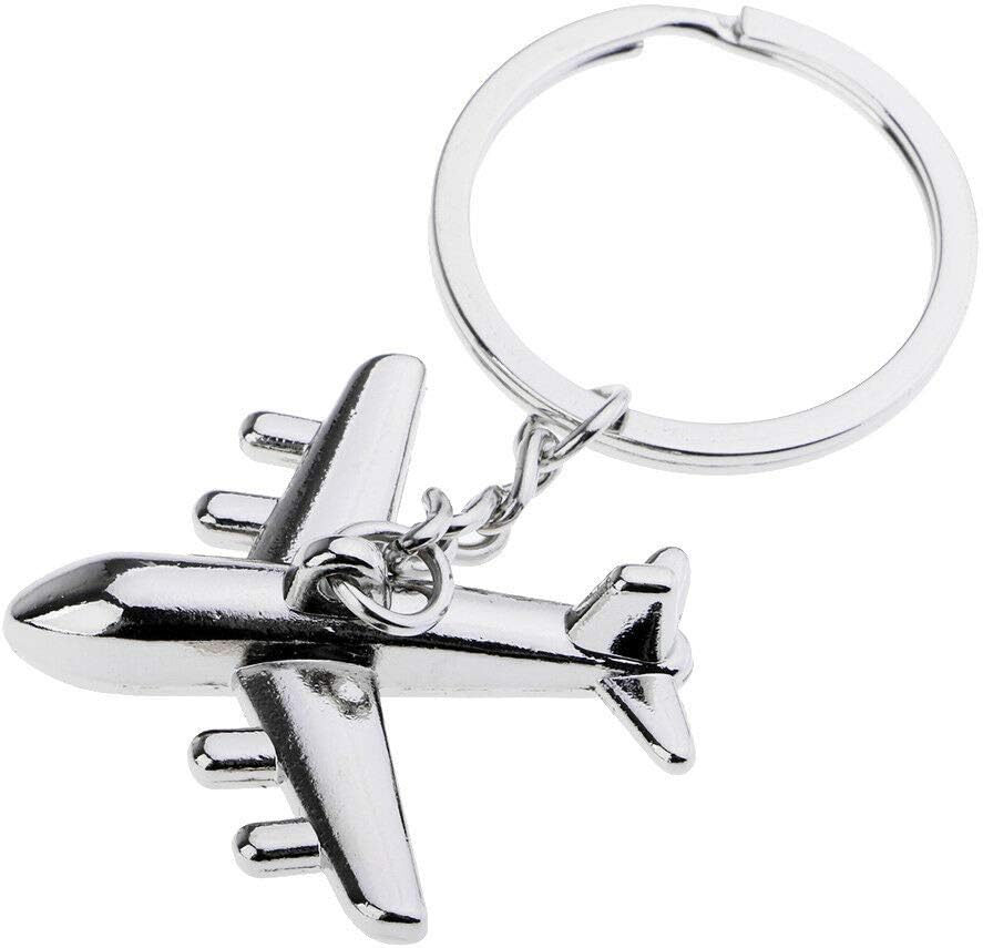 Freedale Polished Silver Aircraft Airplane Air Plane Model Metal Keychain Key Chain Ring Keyfob Keyring Keyrings (Silver) - Image 4