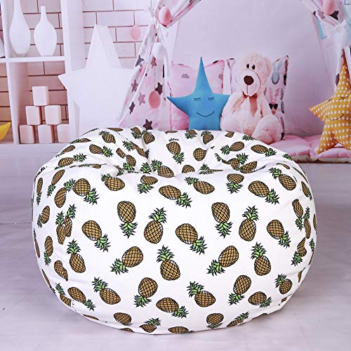 Lukeight Stuffed Animal Storage Bean Bag Chair, Bean Bag Cover for