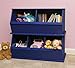 Badger Basket Three Bin Stackable Toy Storage Cubby Organizer - Blue