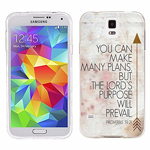 Galaxy S5 Case Samsung Galaxy S5 Case TPU Non-Slip High Definition Printing Quote Proverbs 19:21