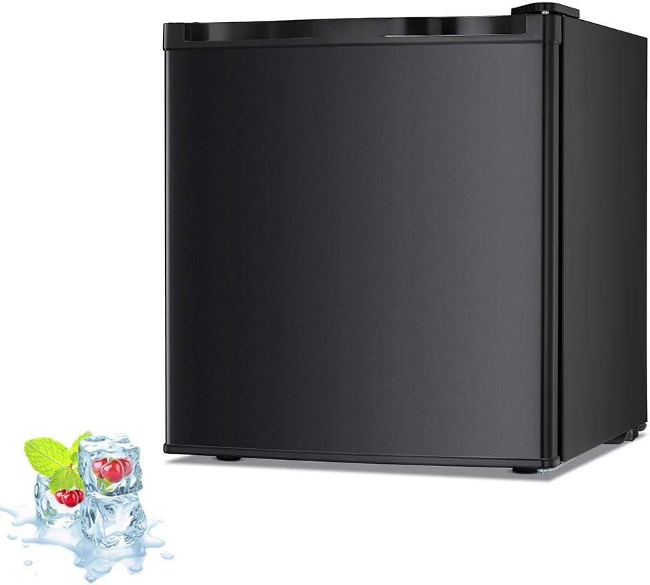 Kismile 1.1 Cu.ft Upright Freezer with Compact Reversible Single Door,Removable Shelves Free Standing Mini Freezer with Adjustable Thermostat for Home/Kitchen/Office (Black)