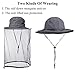 ayamaya Mosquito Head Net Hat for Men Women Sun Hats Wide Brim Grey
