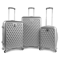 Pacific Coast Signature Pandora Hardside Rolling Luggage Set, Silver