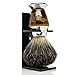 Maison Lambert 100% Black Badger Bristle, Horn imitation Handle Shaving Brush - Perfect gift for wet shavers for christmas, birthday or fathers day!