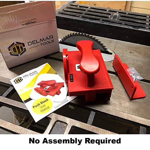 Delmar Tools Push Block For Table Saws, Makes Narrow Rip Cuts Safe And Easy, Helps Prevent Kickback