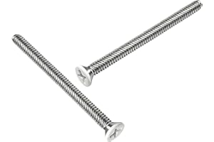 Adiyer Extra Long Outlet Screws 40pcs 6-32 x 2 Inch White Painted Electrical Outlet Extender Machine Screws for Fix Wonky and Sunken Outlets, 304 Stainless Steel