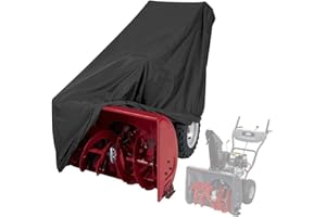 OSLIMEA Snow Blower Cover with Elastic Bottom Waterproof Snow Thrower All-Season Cover, Heavy Duty Coated Polyester, Universal Size for Most Electric Two Stage (Premium Edition-47 L x 37" H x 31" W)