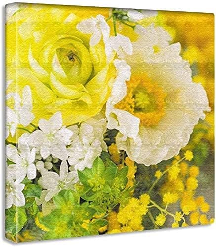 Amazon 花 ポスター 油絵 人気絵画 アートパネル 現代 北欧 壁掛け式の インテリア 木製の枠 絵画 フレーム 防湿 キャンバス 玄関 リビング 部屋飾り お風呂 寝室 装飾画 贈り物 30x30cm フレーム付き ウォールステッカー オンライン通販