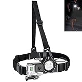 LED Running Lights - ENKLOV Outdoor Sports Phtotography Light,Night Warning Safety Light,USB Rechargeable Chest Light for Camping,Hunting,Walking,Chest Belt Strap Mount for Gopro Hero 3/+3/5/5 Session