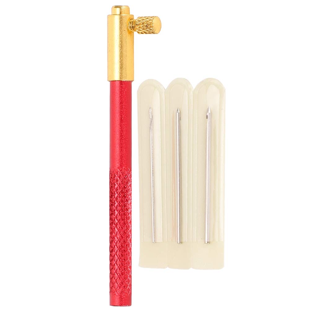 Tambour Embroidery Hook Set with Wooden Handle, 3 Aluminum Alloy Beading Needles for Crochet and Sequin Beads Crafting