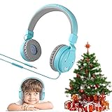 Kids Headphones with Microphone for Children,Foldable and Adjustable Direct Sound Delivering Earpad with Soft Cushion Wired Headset, Gift Package Good be a Present for boy or Girls