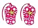Set of 2 Beach Themed Hot Pink Flip Flop Luggage Tags w/Starfish