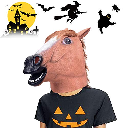 VIVREAL Halloween Head Mask - Horse Head Mask for Halloween Costume Party Decorations, Animal Head Mask Brown Horse for Party Makeup Cosplay Costume, Perfect Addition to Halloween Party - Thumbnail 7