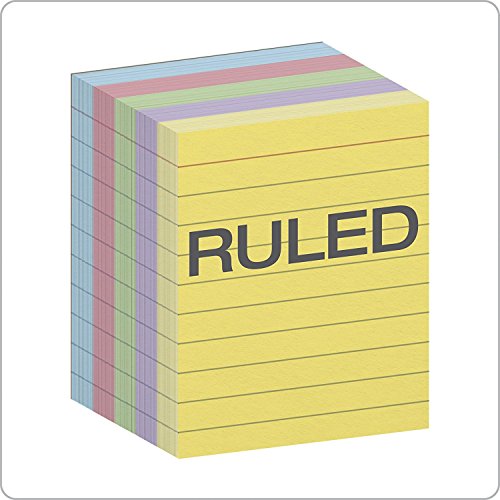 Oxford Mini Index Cards, 3" x 2.5", Ruled, Assorted Colors, 200 Per Pack (10010EE) (4)