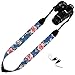 Wolven Pattern Canvas Camera Neck Shoulder Strap Belt Compatible with DSLR/SLR/Men/Women etc, Blue Floral