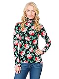 FACA Womens Turtleneck Slim Fit Pullover Jersey Thin T-Shirt Top (S-XXXXXL)