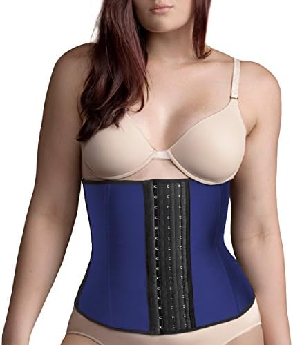 Latex Workout 3 Hook Waist Trainer Shapewear Girdle by Pure Shapes PS100 Deep Blue Large