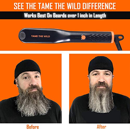 Tame the Wild Premium Beard Straightener Kit Heated Beard Brush for Men Beard Grooming Kit