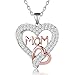 Caperci Sterling Silver MOM Heart Pendant Necklace - Best Christmas Day Jewelry Gifts Idea for Mom