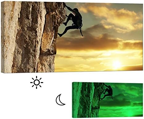 Painting on Canvas, Glow in the Dark Wall Art Framed Print, No Energy Use - Escalate - 32 x 16 Inch