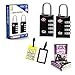 2 Pack TSA Travel Locks + 2 Luggage Tags 4 Digit Steel lock Suitcase Backpacks primary