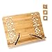 Desktop Book Stand Cookbook Holder Book Rest Reading Paper Typing Stand Tablet Foldable Tray Page Clips Portable Bamboo Book Holder for Desk iPad Laptop Textbook Recipe Document Music (Hollow)