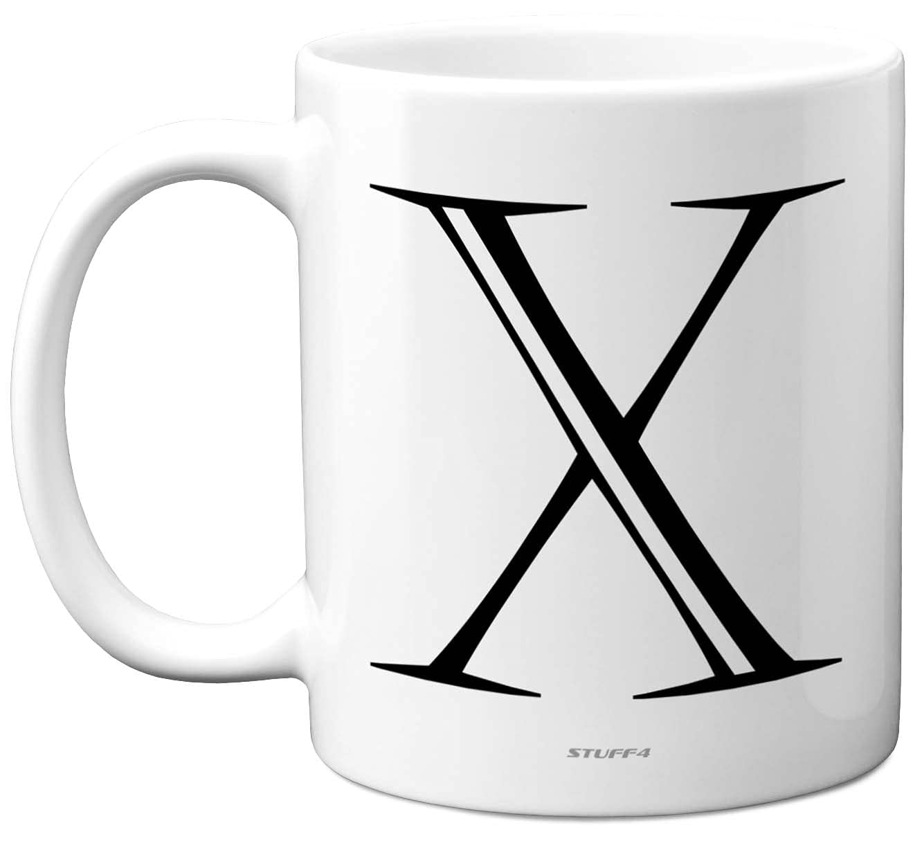 Stuff4 Personalised Alphabet Initial Mug - Letter X Mug, Gifts for Him Her, Fathers Day, Mothers Day, Birthday Gift, 11oz Ceramic Dishwasher Safe Anniversary, Valentines, Christmas, Retirement