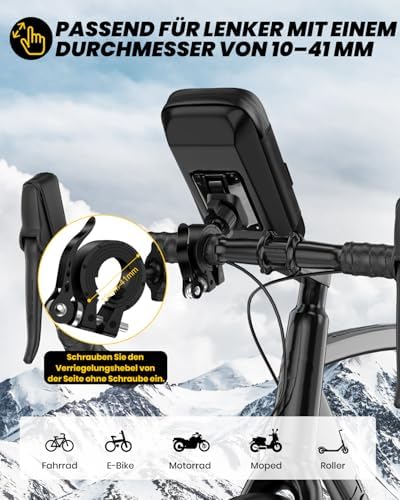 Handyhalterung Fahrrad Motorrad mit Lenkertasche für 5,5″–7″ Handy