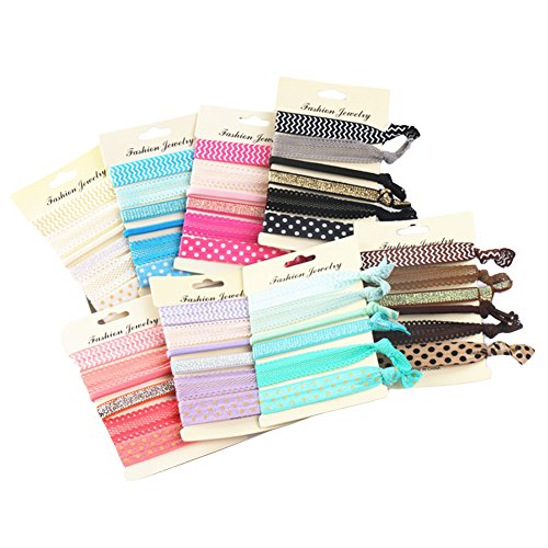 Kwjoy No Crease Hand Knotted Hair Ties Lace Hairband Ponytail
