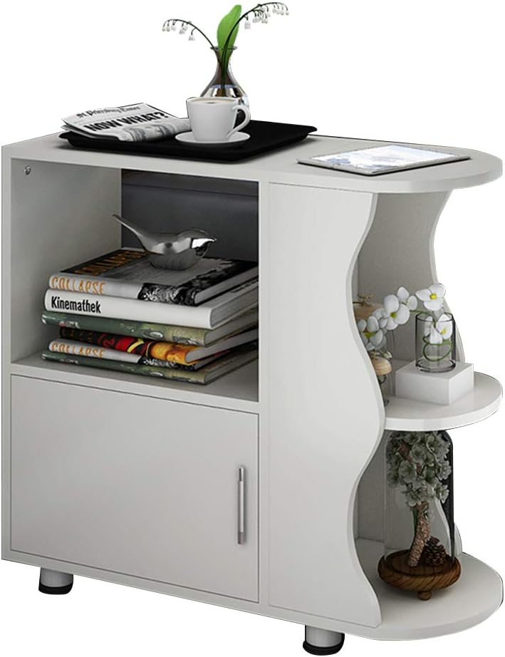 Lapdesks ZR-Wall table, Side Table, Study Printer Rack Bedroom Bedside Table, Multi-functional Rack, Writing Desk, Snack Table -Save Space (color : White)