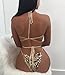 Khaleesi Women's O Neck Sleeveless Sequin Summer Bikini Bodysuit Swimwear