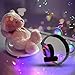 iGeeKid Kids Headphones Bear Ear-Inspired USB Rechargeable LED Backlight,Wired On/Over Ear Gaming Headsets 85dB Volume Limited for Girls,Boys,Compatible for Kids Tablet,iPad,iPhone,Android,PC(White)