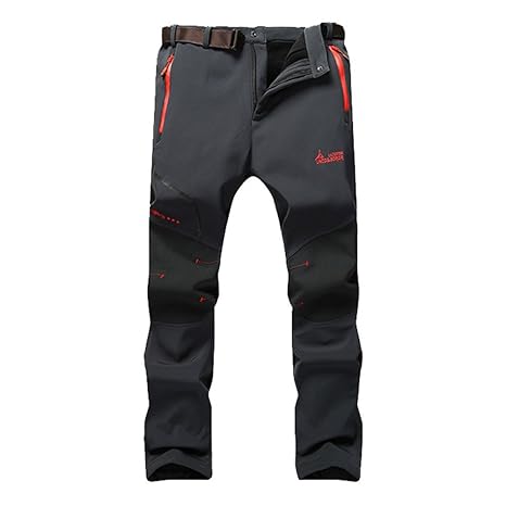 GITVIENAR Herren Gefüttert Softshellhose wasserdicht + atmungsaktiv + warm Verdickte Funktionshose Berghose Skihose Trekkingh