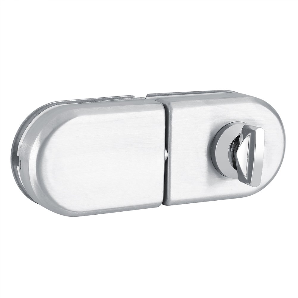 Single Open Unilateral Glass Door Lock with Keys 10~12mm Semicircle Open/Close for Home Hotel Office Bathroom Use