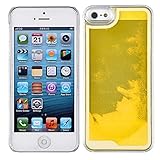 ANYA Glow in the Dark Brilliant Cute Funny Noctilucent Luminous Fluoresent Quicksand Liquid Hard Case Clear Cover For iPhone 4G 4S Yellow