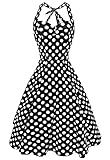 Anni Coco Women's Halter Polka Dots 1950s Vintage Swing Tea Dress