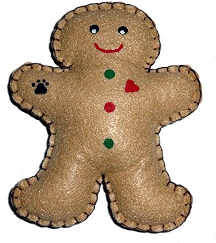 A Pets World Gingerbread Man Dog Toy with Squeaker-USA Made