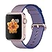 MXY Fine Woven Nylon Replacement Strap Wrist With Rose Gold Metal Buckle Gloden Clasp for 42mm Apple iWatch Series 1 Series 2 (42mm-Royal Blue-Rose Golden Buckle)