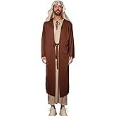 DFZ Jesus Costume for Adults Biblical Shepherd Costume Halloween Nativity Play Church Christmas Robe Cosplay