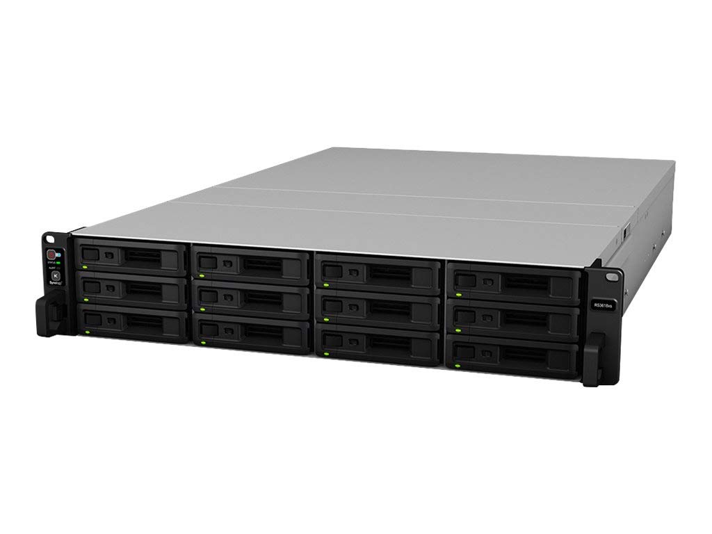 Synology RackStation RS3618XS - NAS server - 12 bays - rack-mountable - SATA 6Gb/s - RAID 0, 1, 5, 6, 10, JBOD, RAID F1 - RAM 8 GB - Gigabit Ethernet - iSCSI - 2U