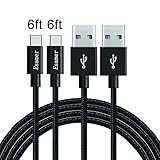 USB Type c cable Esamer Type c cable 6FT(2-pack)Nylon Braided USB A to C Fast Charger Cable for Samsung galaxy s8/plus Google Pixel Huawei P9 /Plus Huawei Mate 9 New Macbook